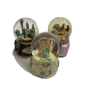 Music Box Musical Globes Stress Away Angel among & Vegas over the waves X3 Lot